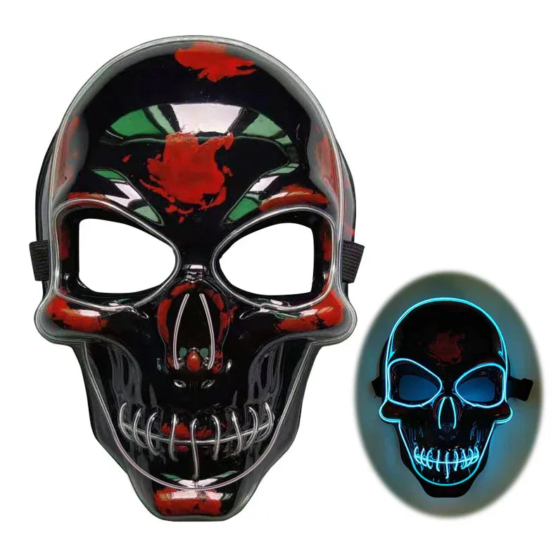 Halloween Skeleton Mask LED Glow Scary Mask - Mooth Shop