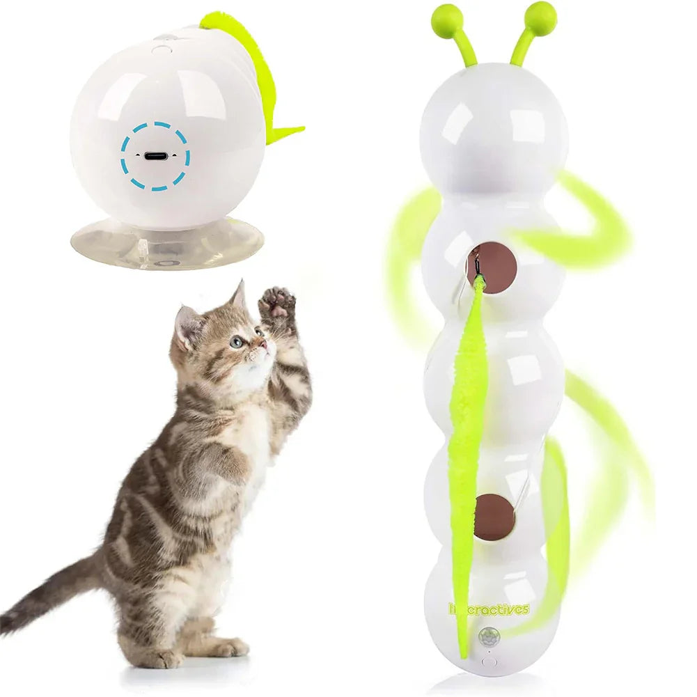 Teasing Cat Toy Automatic Pes Toy With Tail Motion Activated Kitten Toy Rechargeable Smart Interactive Cat Toy Pet Products - Mooth Shop