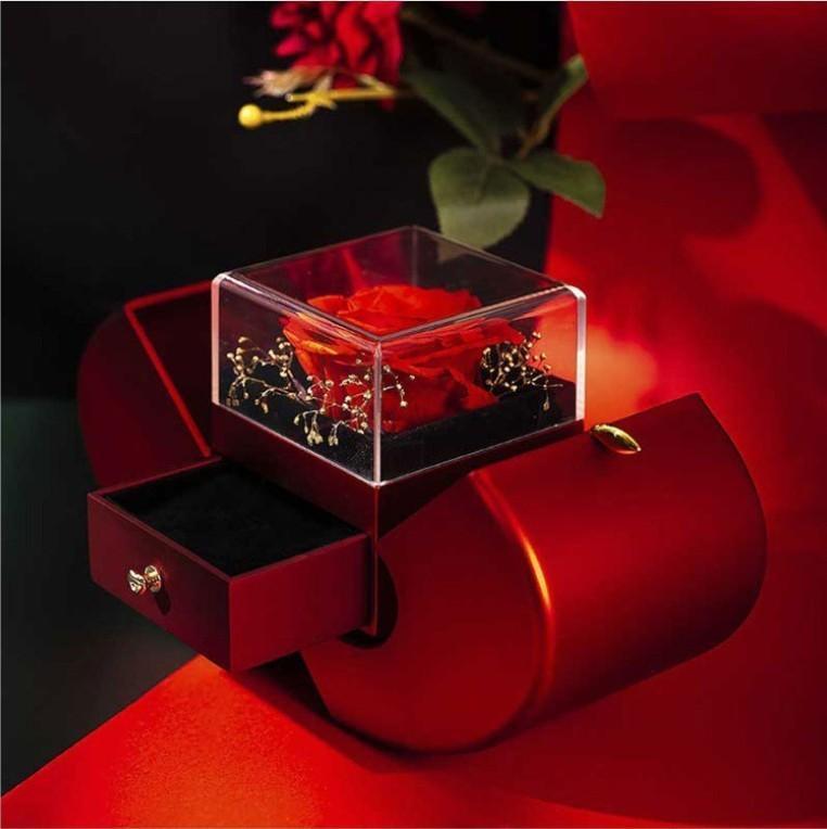 Joyero Manzana Rojo Rosa Eterno - Mooth Shop
