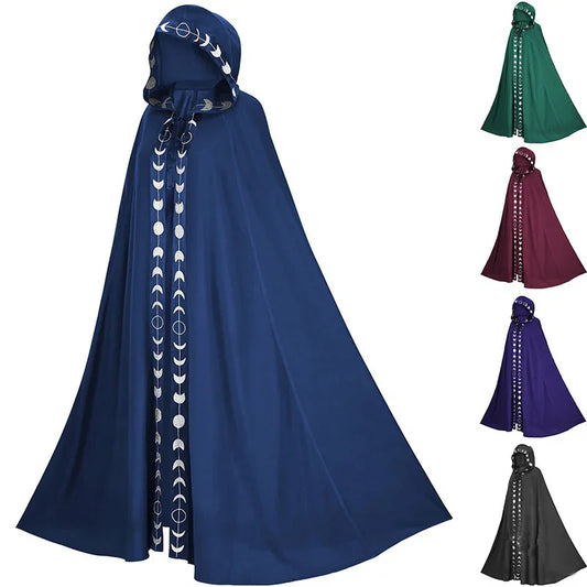 Hooded Cloak Medieval Renaissance 5 Color Printed Cloak Halloween Cosplay Costume New Fashion Festival Play Costume Halloween Costumes - Mooth Shop