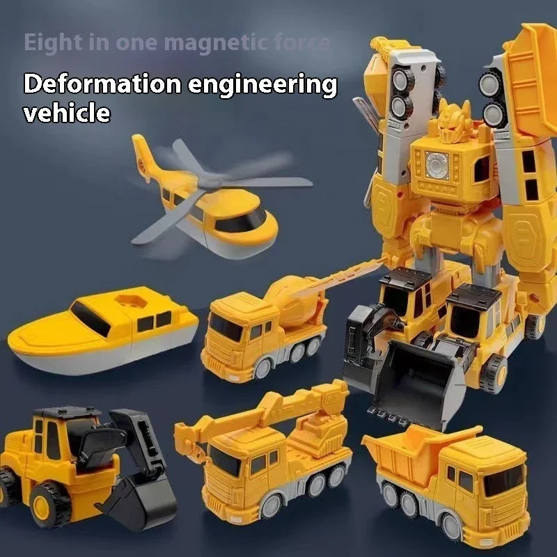 Magnetic Deformation Engineering Car Children's Toy Car Building Blocks Toy - Mooth Shop