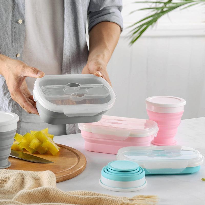 Portable foldable silicone lunch box - Mooth Shop