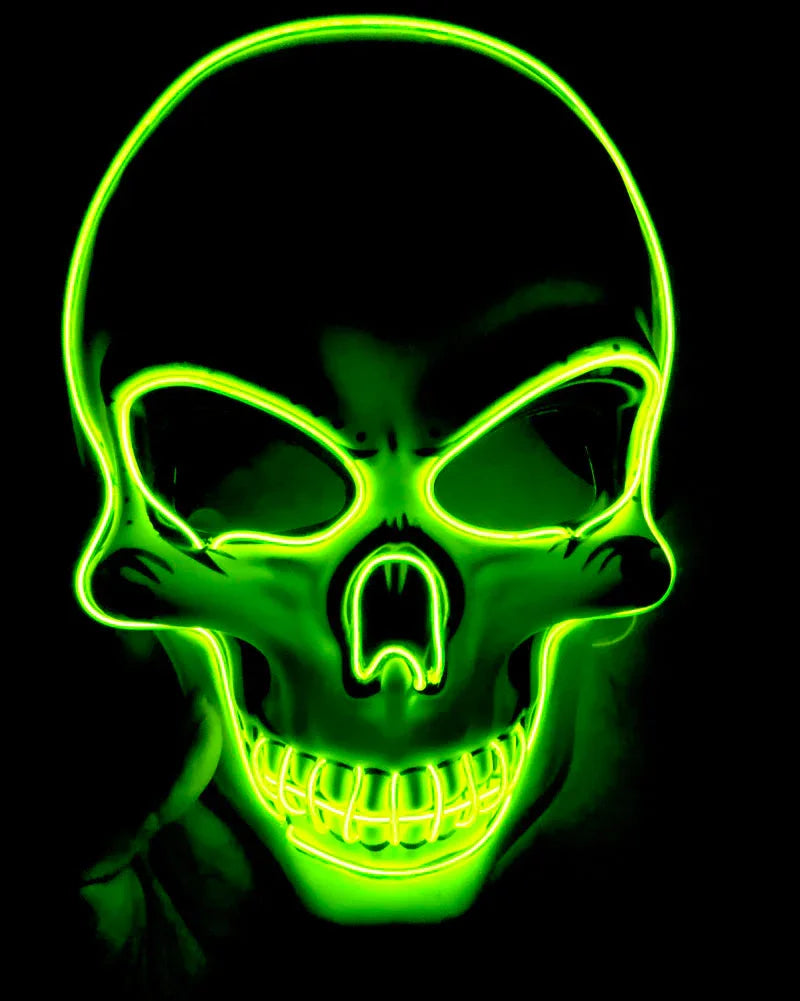 Halloween Skeleton Mask LED Glow Scary Mask - Mooth Shop