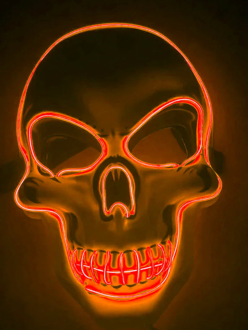 Halloween Skeleton Mask LED Glow Scary Mask - Mooth Shop