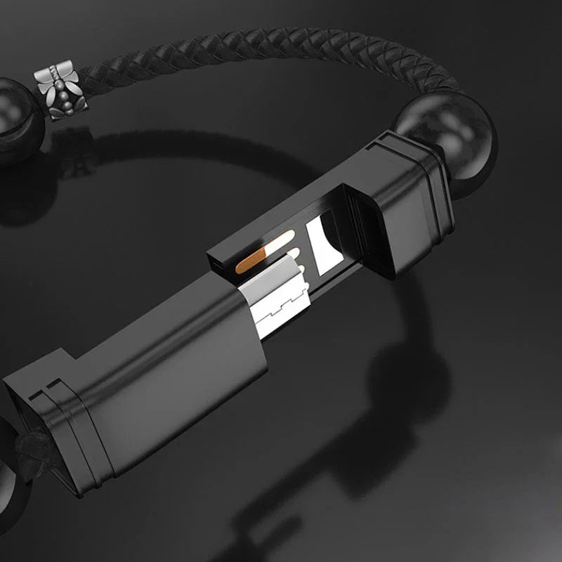 Bracelet Type Data Cable Bracelet Portable Leather Charging Cable - Mooth Shop