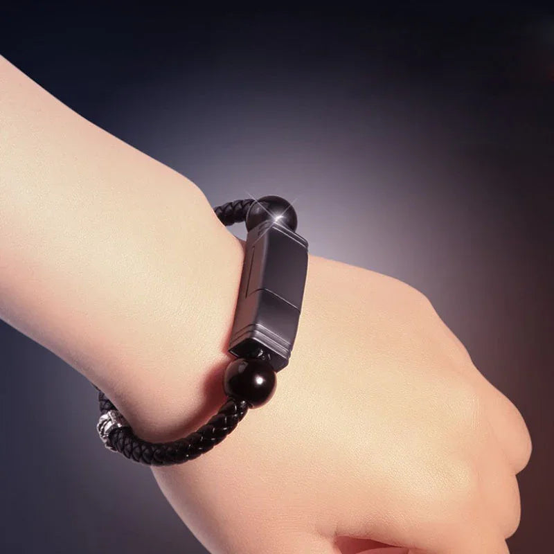 Bracelet Type Data Cable Bracelet Portable Leather Charging Cable - Mooth Shop
