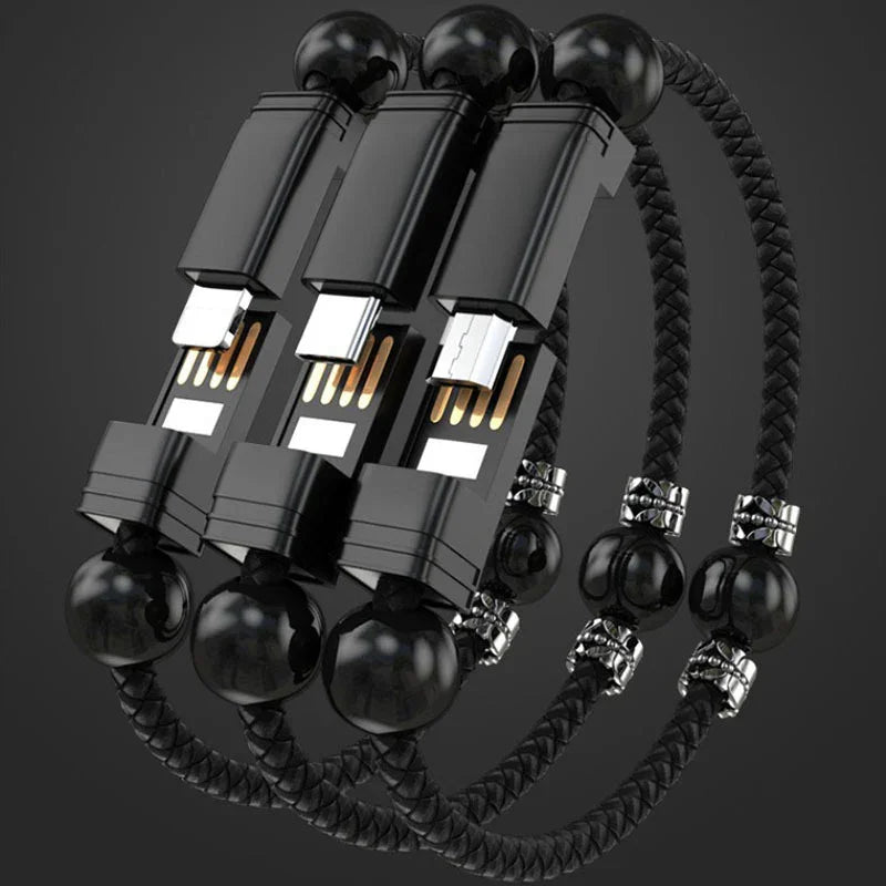 Bracelet Type Data Cable Bracelet Portable Leather Charging Cable - Mooth Shop