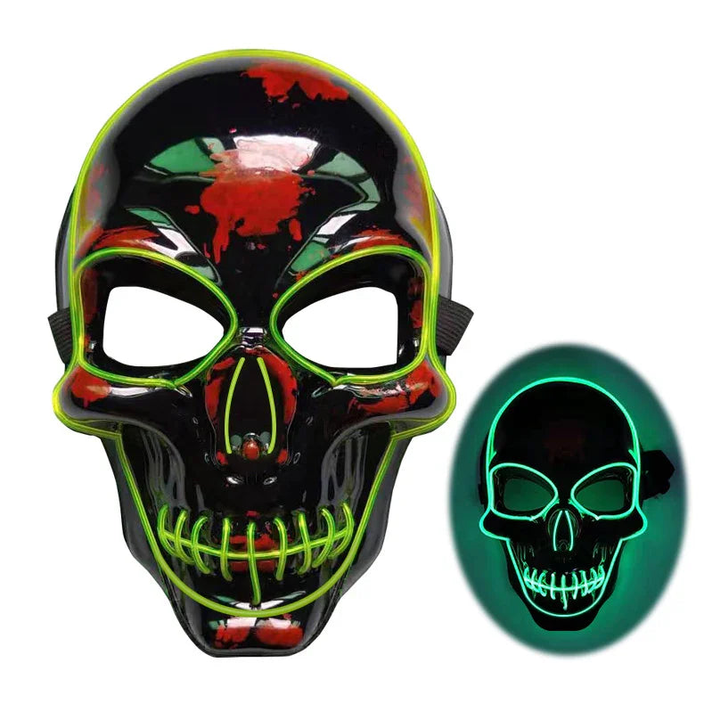 Halloween Skeleton Mask LED Glow Scary Mask - Mooth Shop