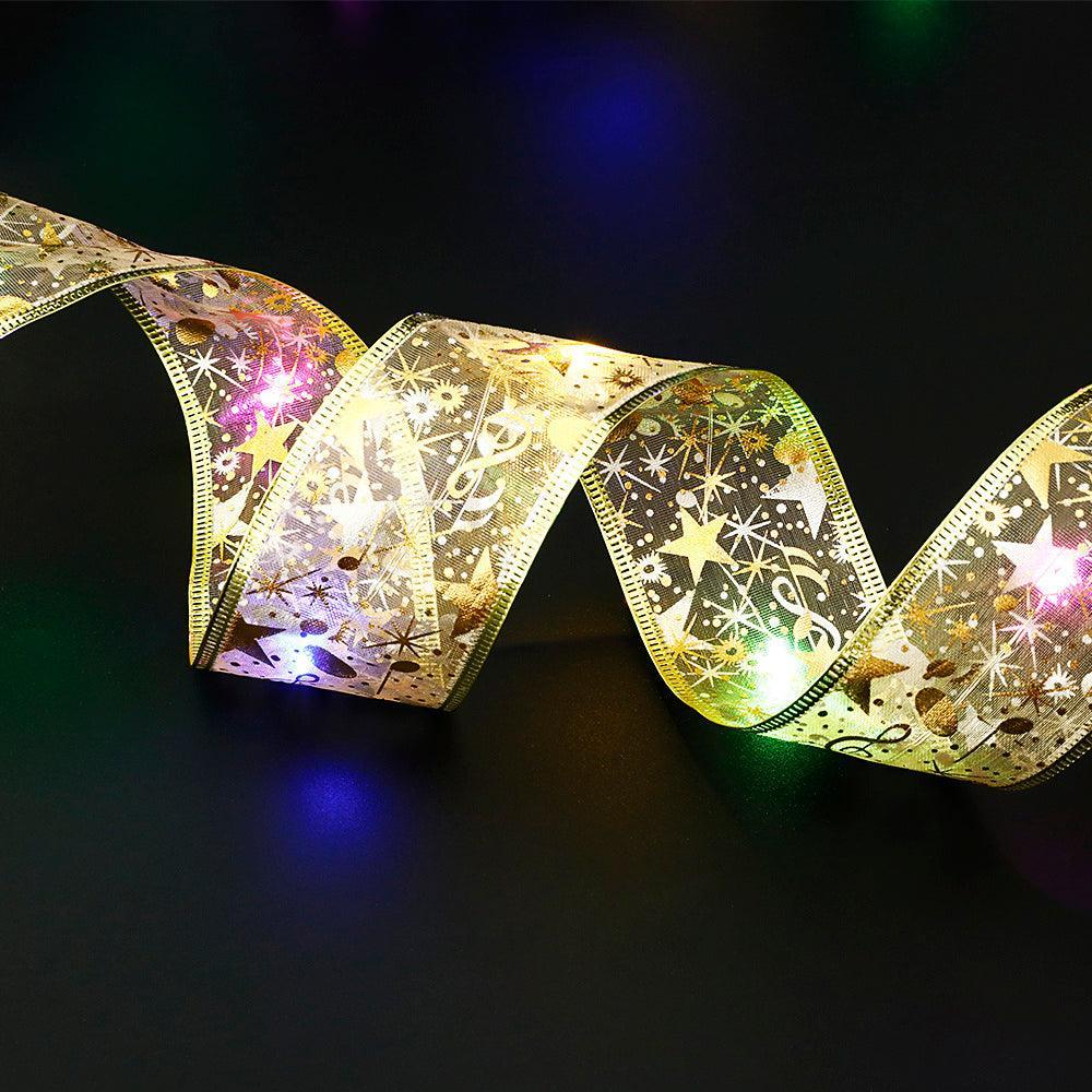 Fairy Lights String Christmas Ribbon Bow Tie - Mooth Shop