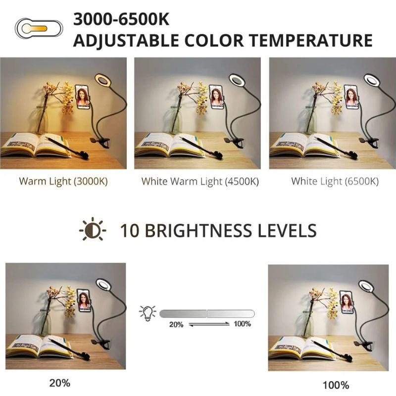 Soporte Flexible Para Teléfono Con Anillo de Luz