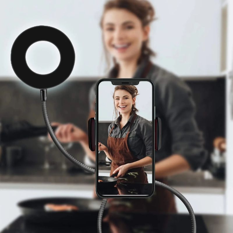 Soporte Flexible Para Teléfono Con Anillo de Luz