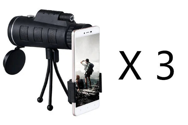 Compatible with Apple, Monocular Telescope Zoom Scope with Compass Phone Clip Tripod - Mooth Shop