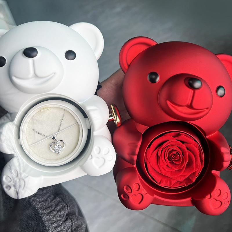 Joyero giratorio con forma de oso y rosa - Mooth Shop