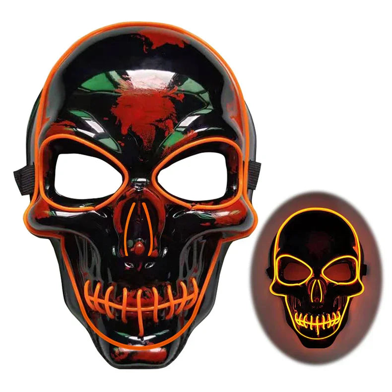 Halloween Skeleton Mask LED Glow Scary Mask - Mooth Shop