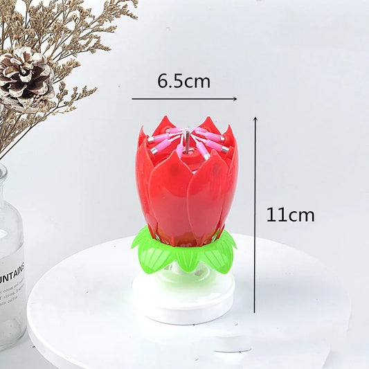 Music Lotus Birthday Music Happy Birthday Song Candle - Mooth Shop