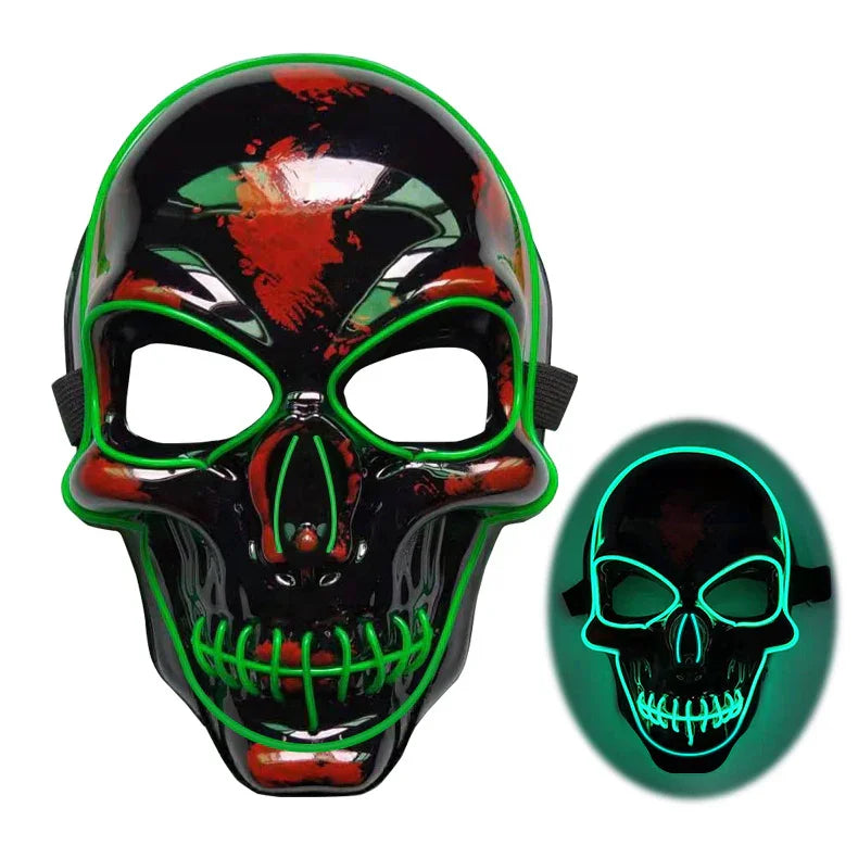 Halloween Skeleton Mask LED Glow Scary Mask - Mooth Shop