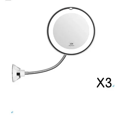 Espejo de Maquillaje LED 10x con Iluminación de 360° - Mooth Shop