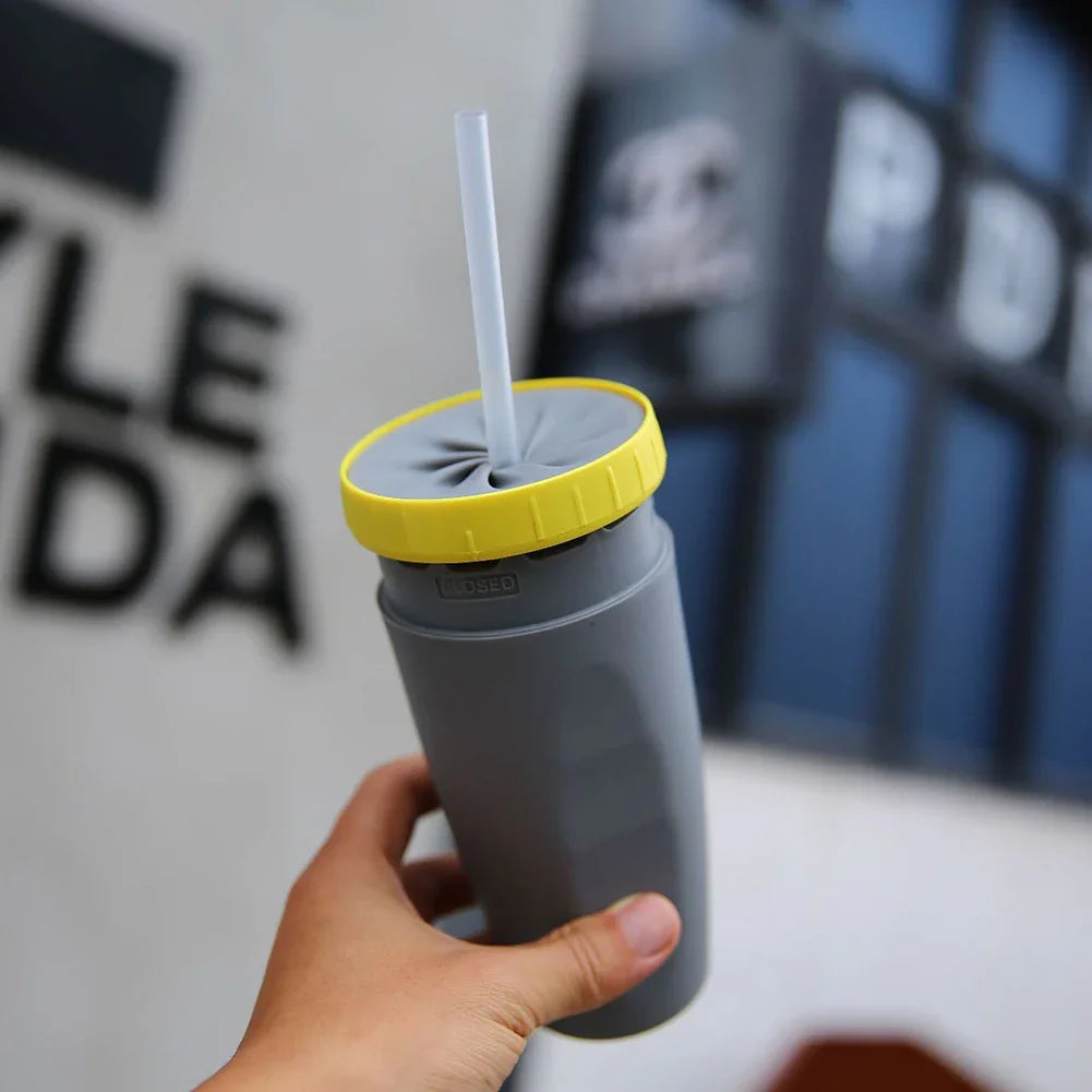 No Cover Twist Cup Travel Portable Cup Double Insulation Tumbler Straw Sippy Water Bottles Portable For Children Adults - Mooth Shop