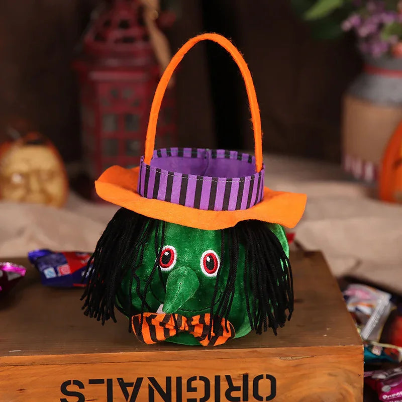 Cute Halloween Candy Bag Halloween Pumpkin Pattern Portable Handbag Cosplay Props Gift Basket Kids Gifts - Mooth Shop