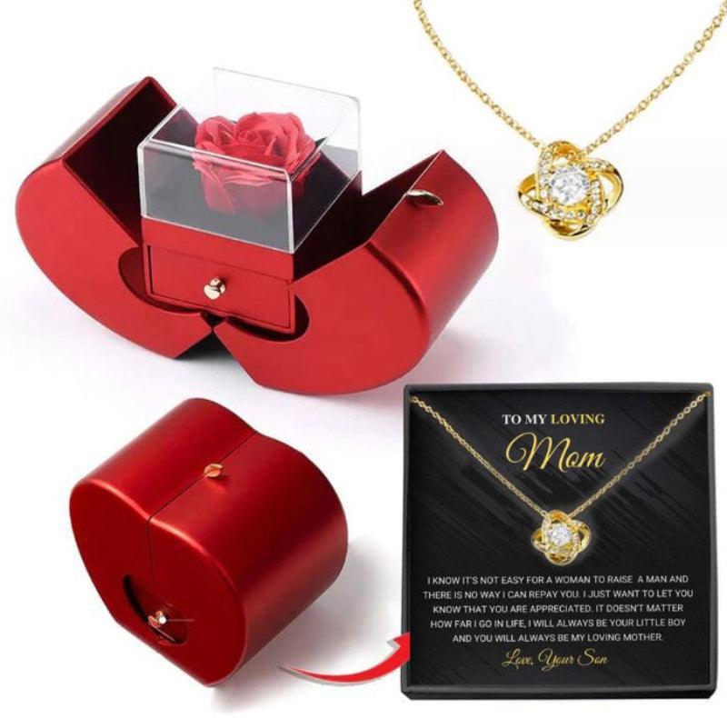 Joyero Manzana Rojo Rosa Eterno - Mooth Shop