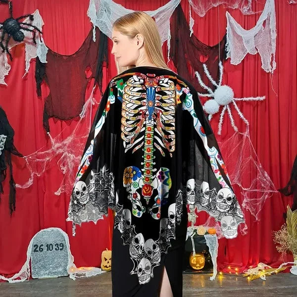 Poncho de Esqueleto de Encaje Para Disfraz de Halloween, - Mooth Shop