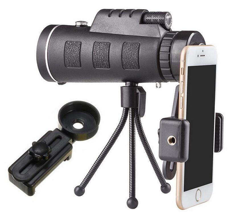 Compatible with Apple, Monocular Telescope Zoom Scope with Compass Phone Clip Tripod - Mooth Shop
