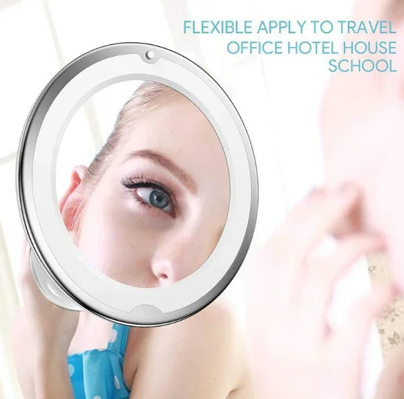 Espejo de Maquillaje LED 10x con Iluminación de 360° - Mooth Shop