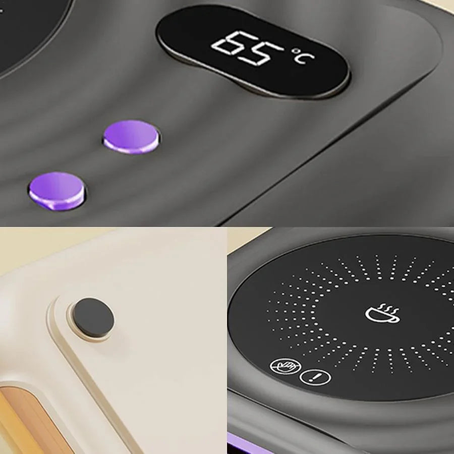 Calentador de Tazas Inteligente 2 en 1 con Control de Temperatura y Ventilador - Perfecto para Café, Té y Velas Aromáticas-Mooth Shop