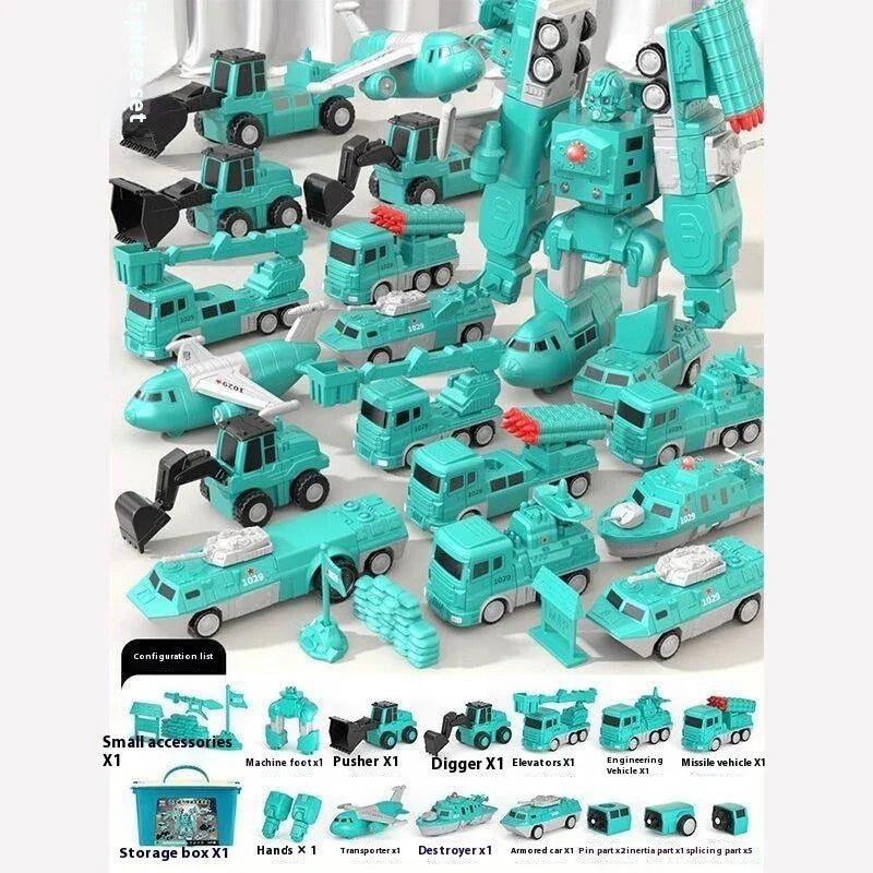 Magnetic Deformation Engineering Car Children's Toy Car Building Blocks Toy - Mooth Shop