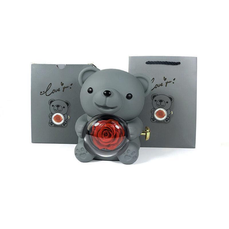 Joyero giratorio con forma de oso y rosa - Mooth Shop