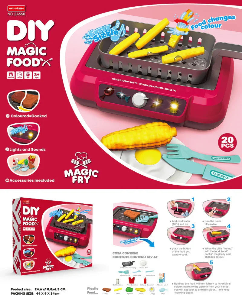 Induction Kitchen Cooking Toys Diy Children's Play House Toy Food Recognize Change Color Toys Kids Gifts - Mooth Shop