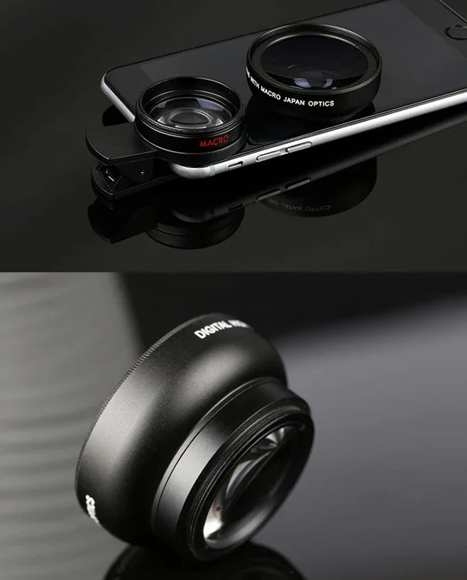 Mobile phone lens 0.45Xwide angle 12.5 times the macro external lens photography camera universal HD Combo - Mooth Shop