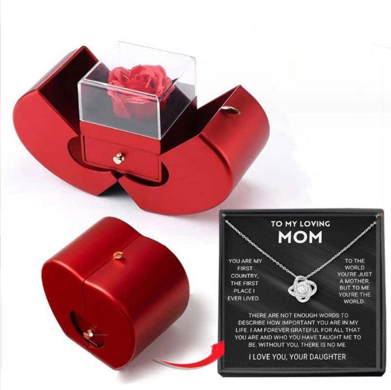 Joyero Manzana Rojo Rosa Eterno - Mooth Shop