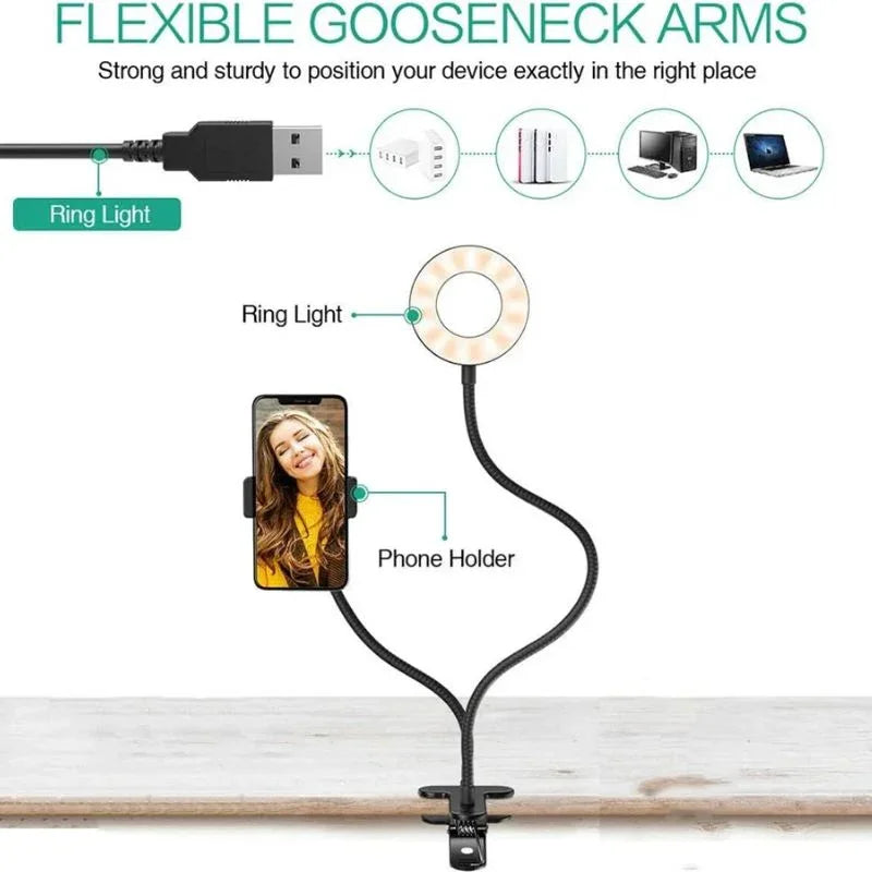 Soporte Flexible Para Teléfono Con Anillo de Luz - Mooth Shop