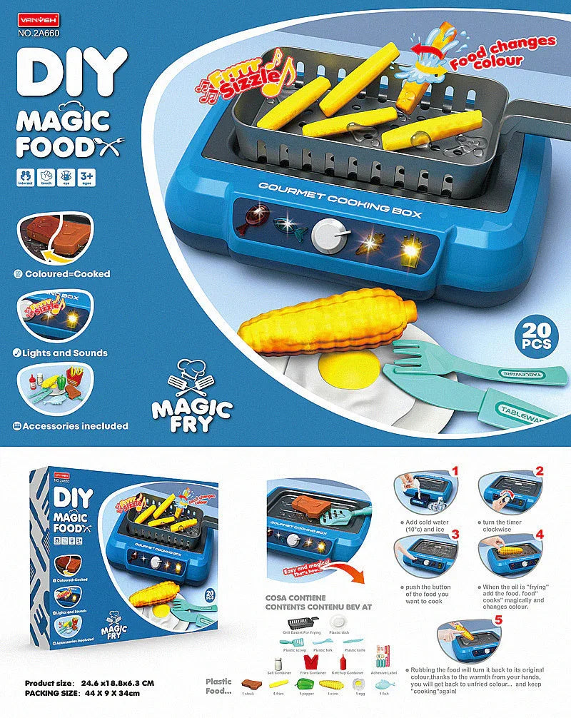 Induction Kitchen Cooking Toys Diy Children's Play House Toy Food Recognize Change Color Toys Kids Gifts - Mooth Shop