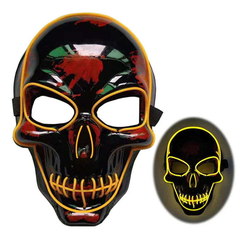 Halloween Skeleton Mask LED Glow Scary Mask - Mooth Shop
