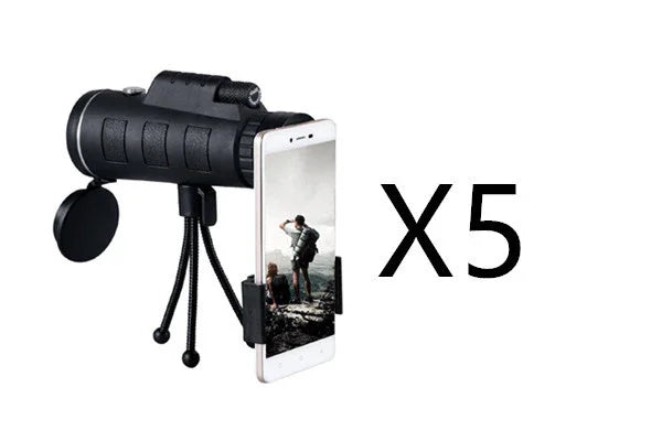 Compatible with Apple, Monocular Telescope Zoom Scope with Compass Phone Clip Tripod - Mooth Shop