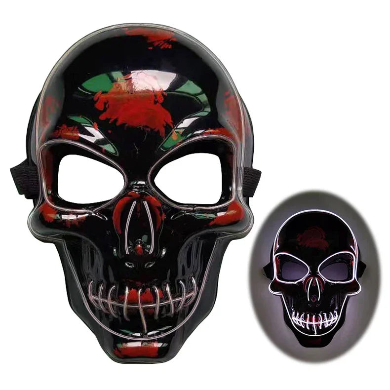 Halloween Skeleton Mask LED Glow Scary Mask - Mooth Shop