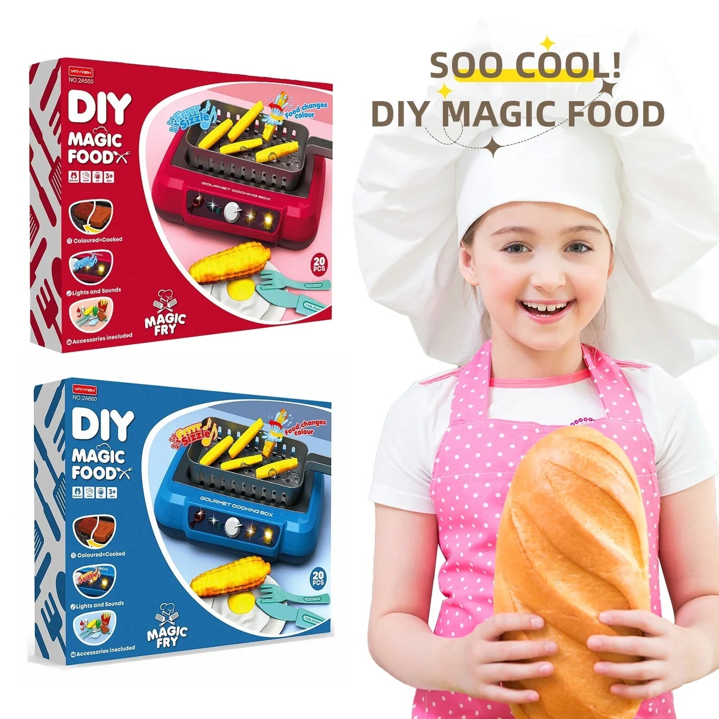Induction Kitchen Cooking Toys Diy Children's Play House Toy Food Recognize Change Color Toys Kids Gifts - Mooth Shop
