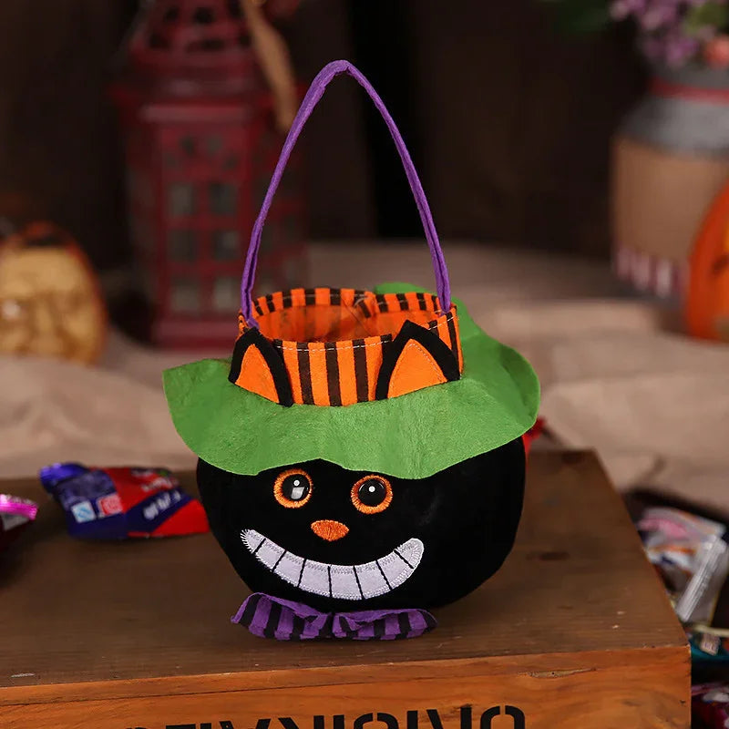 Cute Halloween Candy Bag Halloween Pumpkin Pattern Portable Handbag Cosplay Props Gift Basket Kids Gifts - Mooth Shop