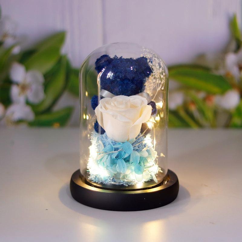 Oso de Peluche de Flor Eterna con Luces - Mooth Shop