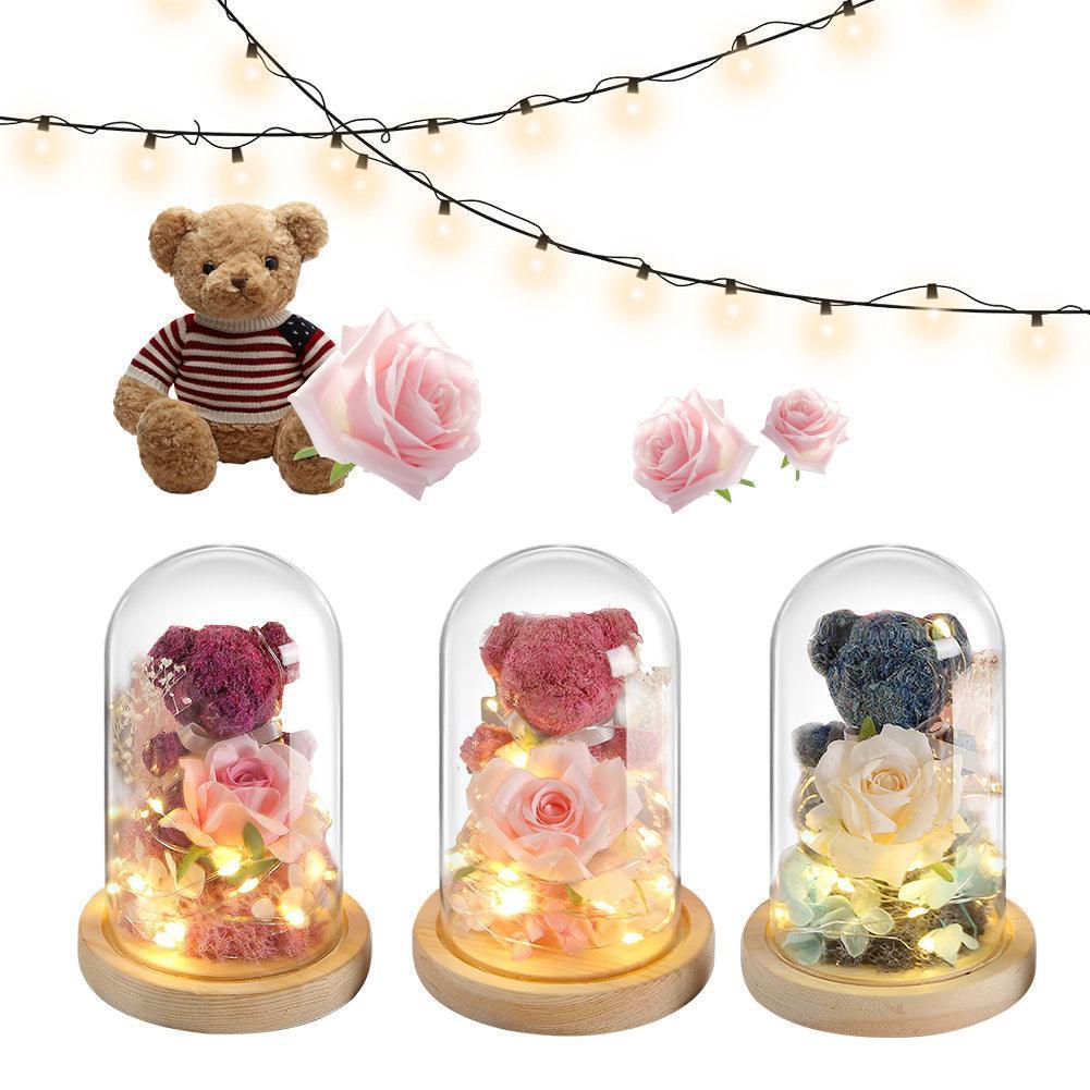 Oso de Peluche de Flor Eterna con Luces - Mooth Shop
