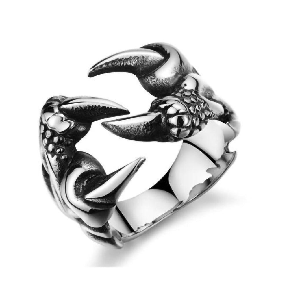 Men's Domineering Open Dragon Claw Ring Punk Chrome - Mooth Shop