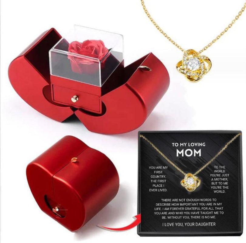 Joyero Manzana Rojo Rosa Eterno - Mooth Shop