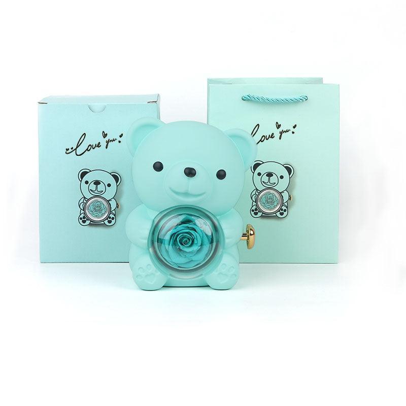Joyero giratorio con forma de oso y rosa - Mooth Shop