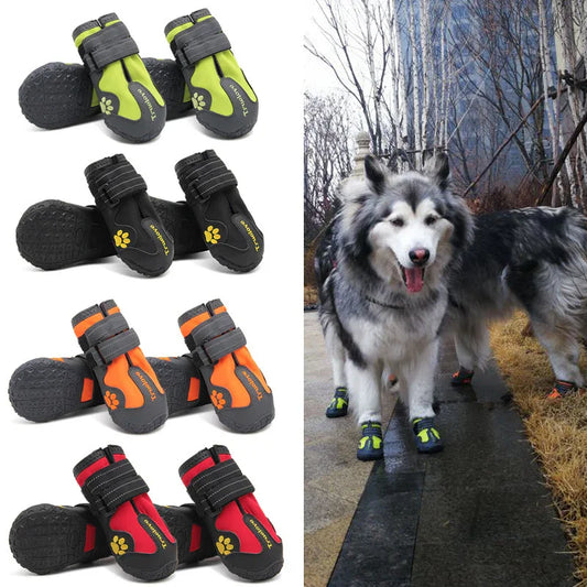 Botas Impermeáveis para Perros com Tiras Refletivas - Proteção Antideslizante para Patas-Mooth Shop-png