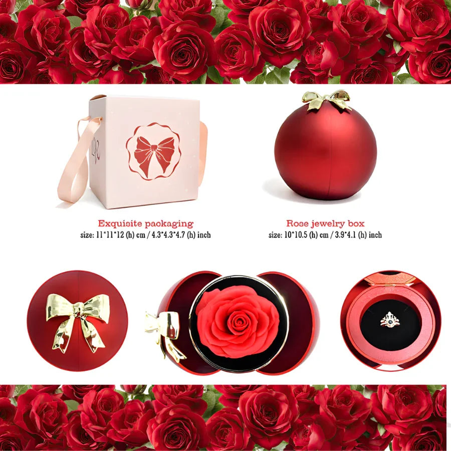 Caja de Joyas Luxury Rosa con Lazo Dorado - Organizador Romântico para Anillos y Collares | Regalo San Valentín