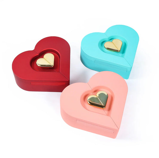 Caja de Regalo Corazón Doble - Joyero Romántico San Valentín Rosa-Mooth Shop