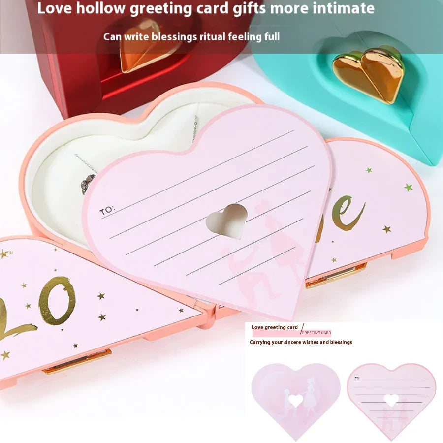 Caja de Regalo Corazón Doble - Joyero Romántico San Valentín Rosa-Mooth Shop