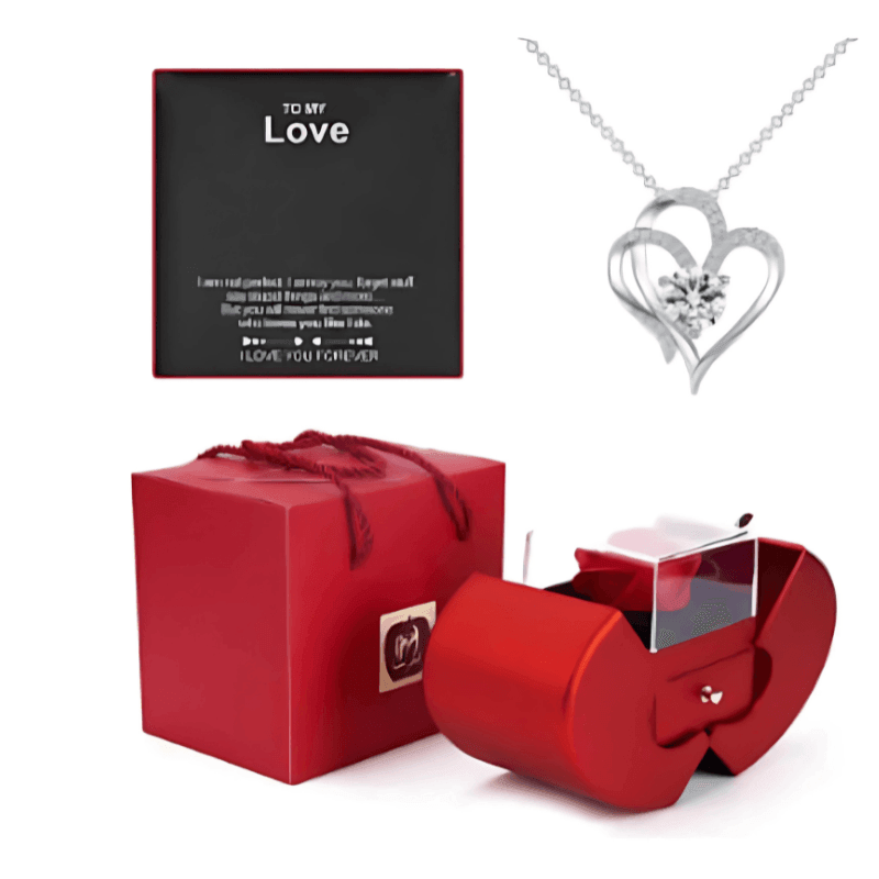 Joyero Manzana Rojo Rosa Eterno - Mooth Shop